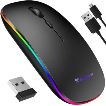 Dunmoon 21843 bezvadu spēļu pele ar RGB apgaismojumu, melna