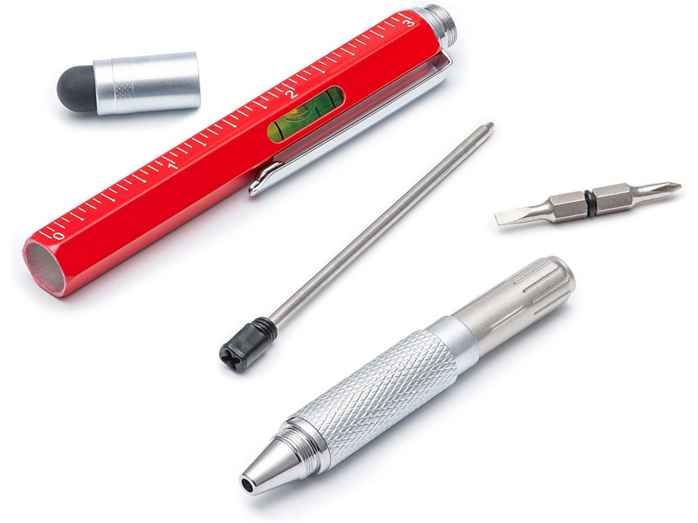 Daudzfunkcionāla Pildspalva Skrūvgriezis Multitool 6In1 Mērlente Līmeņrādis Skava | Multifunction Pen Screwdriver... (0)