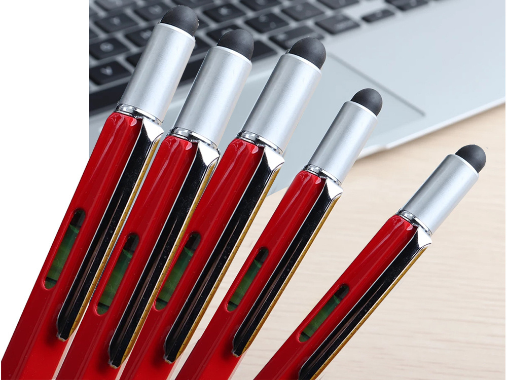 Daudzfunkcionāla Pildspalva Skrūvgriezis Multitool 6In1 Mērlente Līmeņrādis Skava | Multifunction Pen Screwdriver... (1)