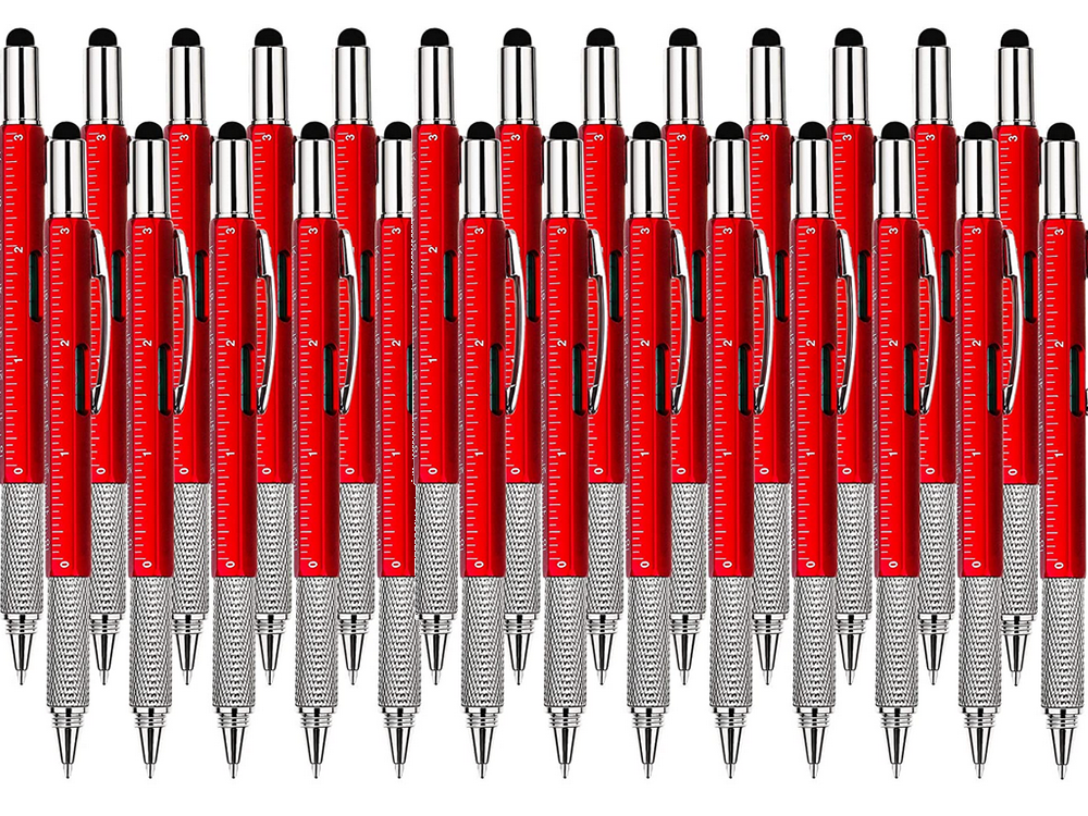 Daudzfunkcionāla Pildspalva Skrūvgriezis Multitool 6In1 Mērlente Līmeņrādis Skava | Multifunction Pen Screwdriver... (2)