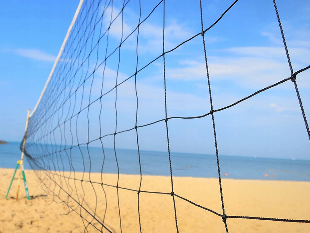 Pludmales volejbola tīkls ar somu 9.5m, Balts | Beach Volleyball Net (7)