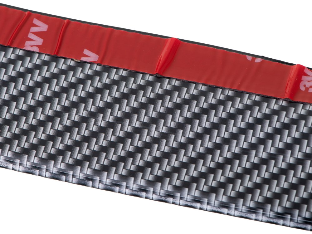 Universāla bampera uzlika spoileris ar karbona efektu 2,5 m, melna (2)