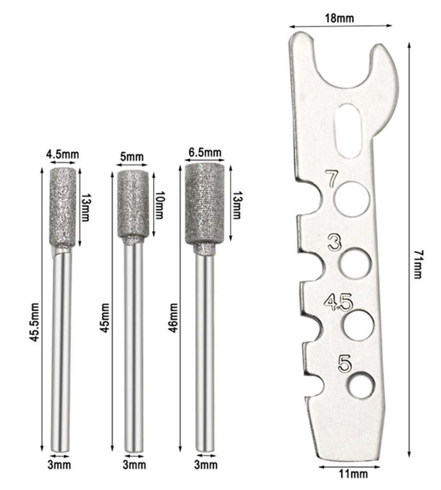 Ķēdes asinātājs + atslēga | Chain sharpener wrench (2)