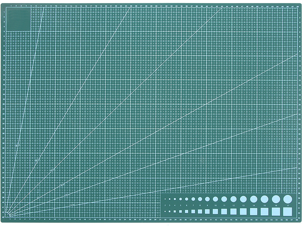 Divpusēja pašatjaunojoša griešanas paklājiņš A2 modelēšanai, 45x60 cm, zaļš (3)