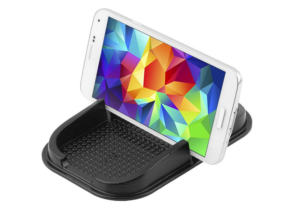 Silikona pretslīdes paklājiņš telefonam un atslēgām, melns (0)