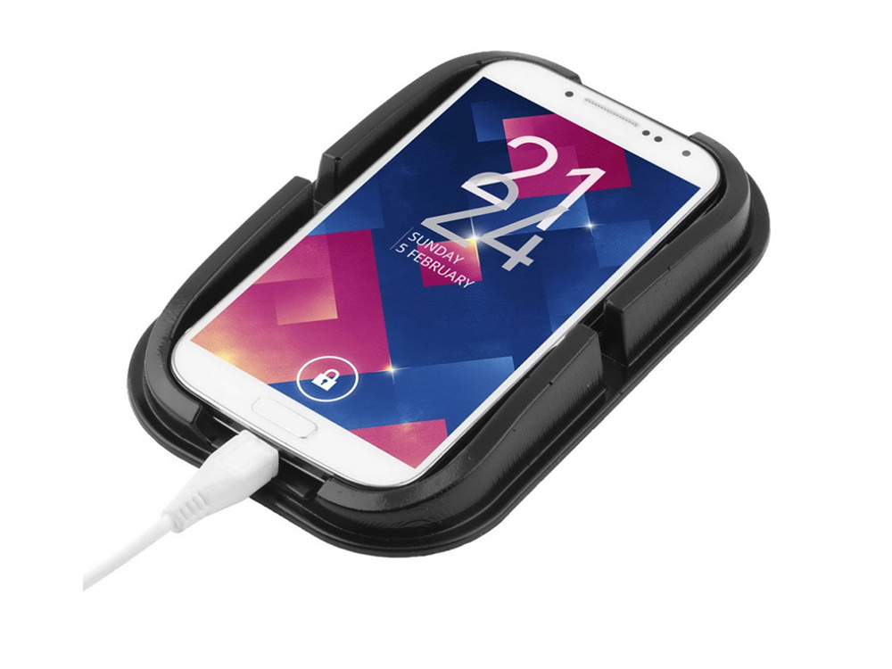 Silikona pretslīdes paklājiņš telefonam un atslēgām, melns (1)