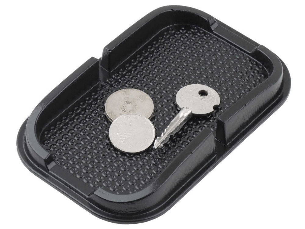 Silikona pretslīdes paklājiņš telefonam un atslēgām, melns (3)