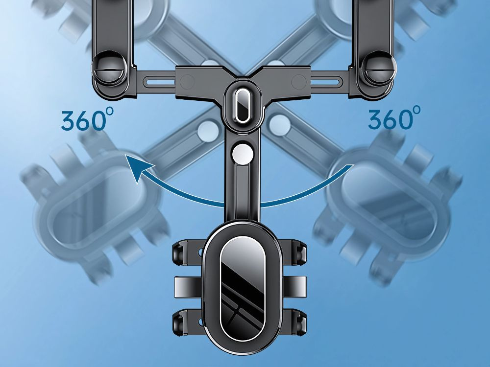 Grozāms auto telefona turētājs atpakaļskata spogulim, regulējams, melns (0)