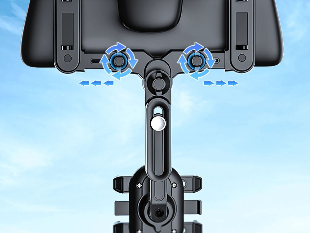 Grozāms auto telefona turētājs atpakaļskata spogulim, regulējams, melns (3)