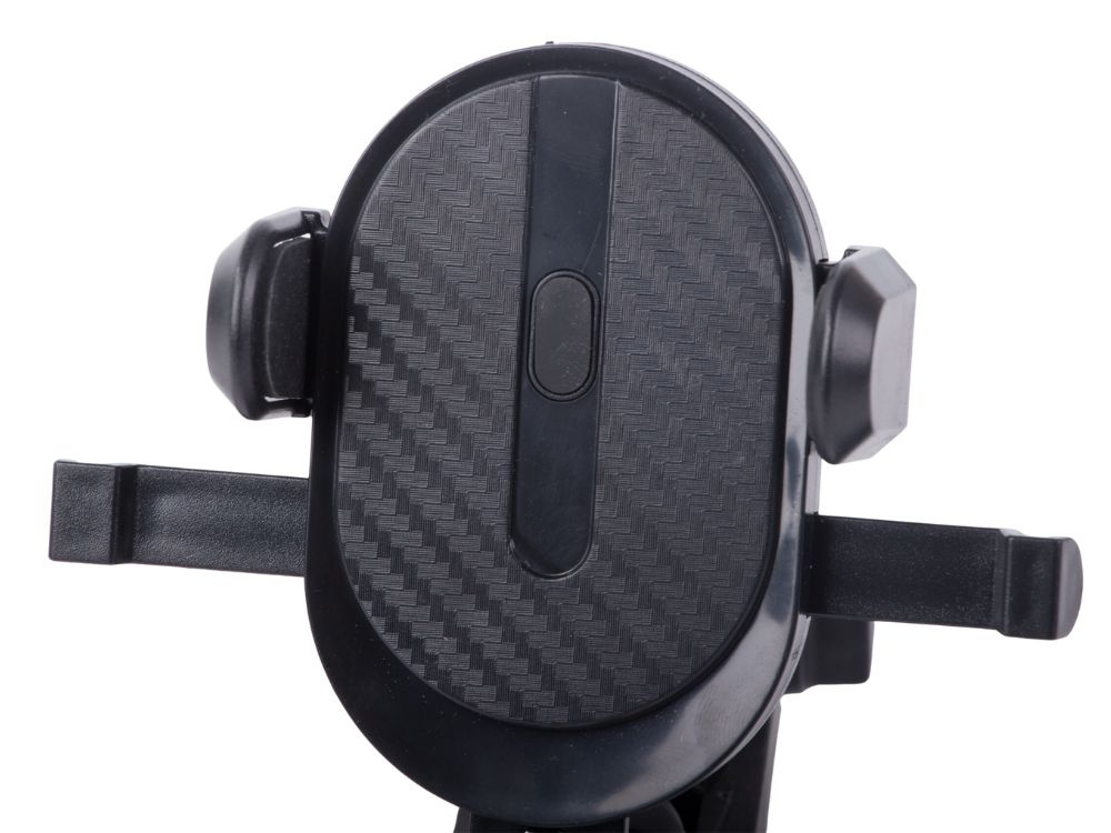 Universāls auto telefona turētājs stiprināšanai pie stikla vai ventilācijas restē, melns (2)