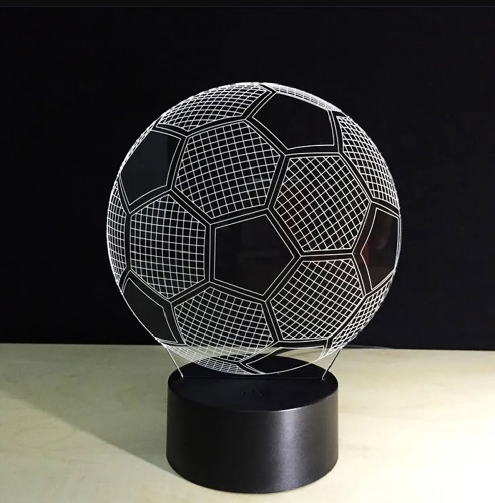 LED 3D Nakts Galda Lampa Gaisma "Futbola bumba" | Soccer Ball Night Lamp (4)