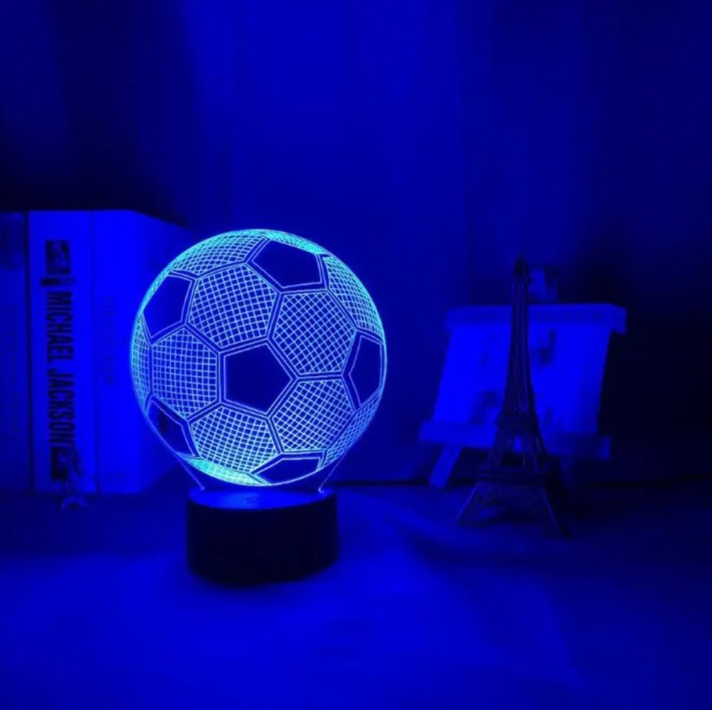 LED 3D Nakts Galda Lampa Gaisma "Futbola bumba" | Soccer Ball Night Lamp (1)