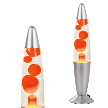 Dekoratīvā Nakts Galda Lampa Lava, Sudraba-Oranžs | Nightlight Decorative Lamp Lava