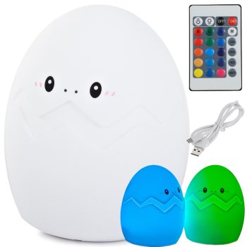 Bērnu Silikona LED RGB Gaisma Nakts Lampa ar Tālvadības Pulti, Ola | Kid's Silicone Night Light Lamp