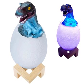 Bērnu Nakts Gaisma Lampa Dinozaurs Tiranozaurs Ola RGB LED | Kids Night Lamp Dinosaur Egg