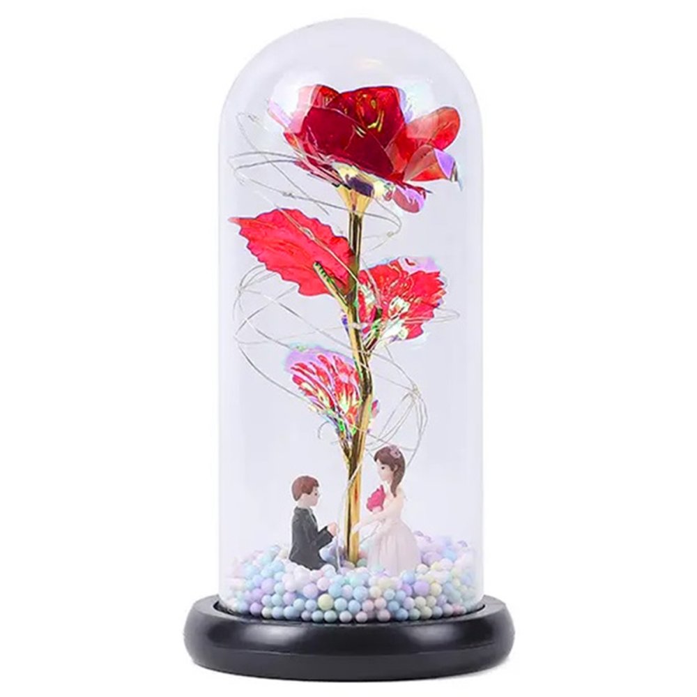 LED Mūžīgā roze ar figūriņām | Eternal Rose in Glass (0)