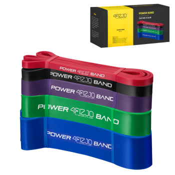 4FIZJO Vingrošanas Pretestības Fitnesa Gumijas Slodzes Lentes Jostas Komplekts, 5 gab. | Flexible Power Bands Flexible Rubber Training Tapes Set