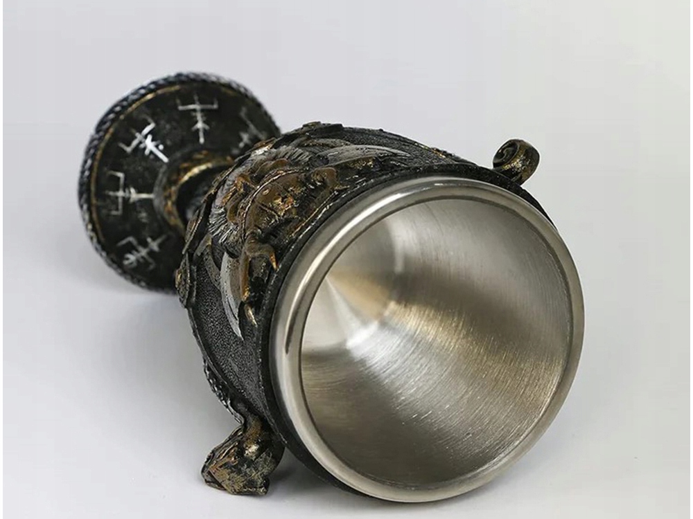 Nerūsējošā Tērauda Dekoratīvs Vikingu Kauss Krūze | Decorative Cup Bowl Stainless Steel Viking Mug (1)