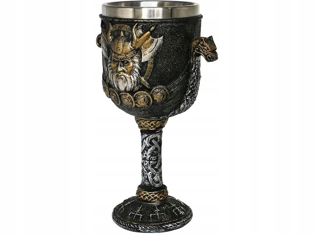 Nerūsējošā Tērauda Dekoratīvs Vikingu Kauss Krūze | Decorative Cup Bowl Stainless Steel Viking Mug (2)