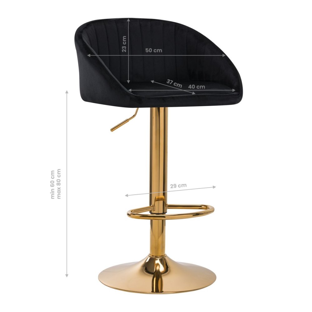 Grozāms bāra krēsls ar regulējamu augstumu QS-B16G, Melns | Swivel Adjustable Height Bar Counter Stool Chair (0)