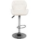 Grozāms eko ādas bāra krēsls ar regulējamo augstumu M01, Balts | Swivel Adjustable Height Bar Counter Stool Chair