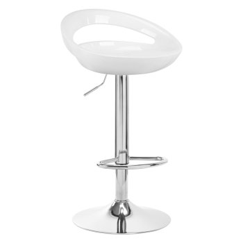Grozāms bāra krēsls ar regulējamu augstumu QS-B01, Balts | Swivel Adjustable Height Bar Counter Stool Chair