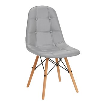 Ergonomisks skandināvu stila krēsls 4Rico QS-185 eko āda, pelēks