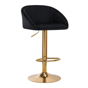 Grozāms bāra krēsls ar regulējamu augstumu QS-B16G, Melns | Swivel Adjustable Height Bar Counter Stool Chair