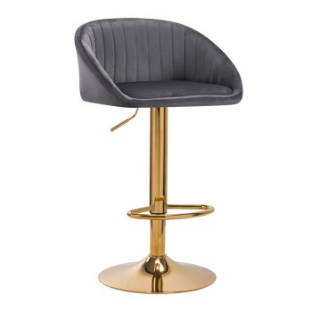 Grozāms bāra krēsls ar regulējamu augstumu QS-B16G, Pelēks | Swivel Adjustable Height Bar Counter Stool Chair