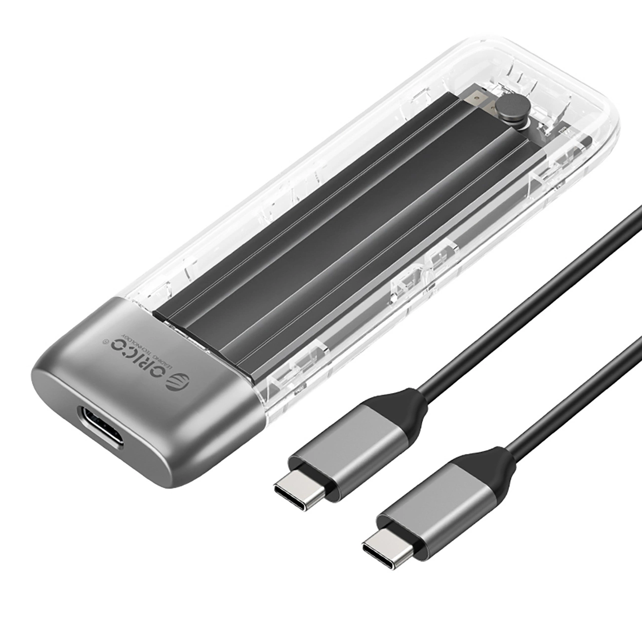 M.2 NVME USB-C 3.2 10 Gb/s diska nodalījums - pelēks | 10Gbps disk bay gray