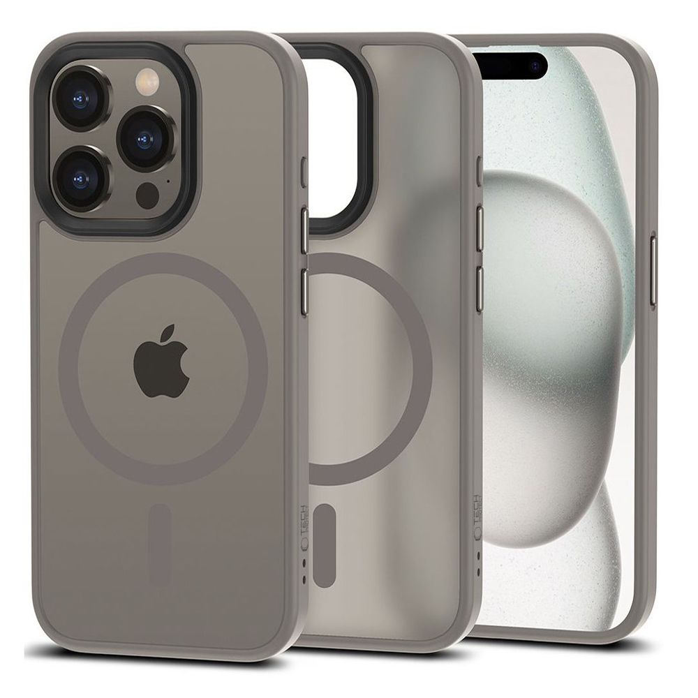 Apple iPhone 15 Pro 6.1'' Tech-Protect MagMat MagSafe Case Cover, Titanium Matte | Telefona Vāciņš Maciņš Apvalks Bamperis