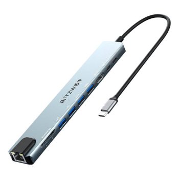 Dokēšanas stacija Blitzwolf BW-TH5 10in1 USB-C (sudraba krāsā) | Docking Station (silver)