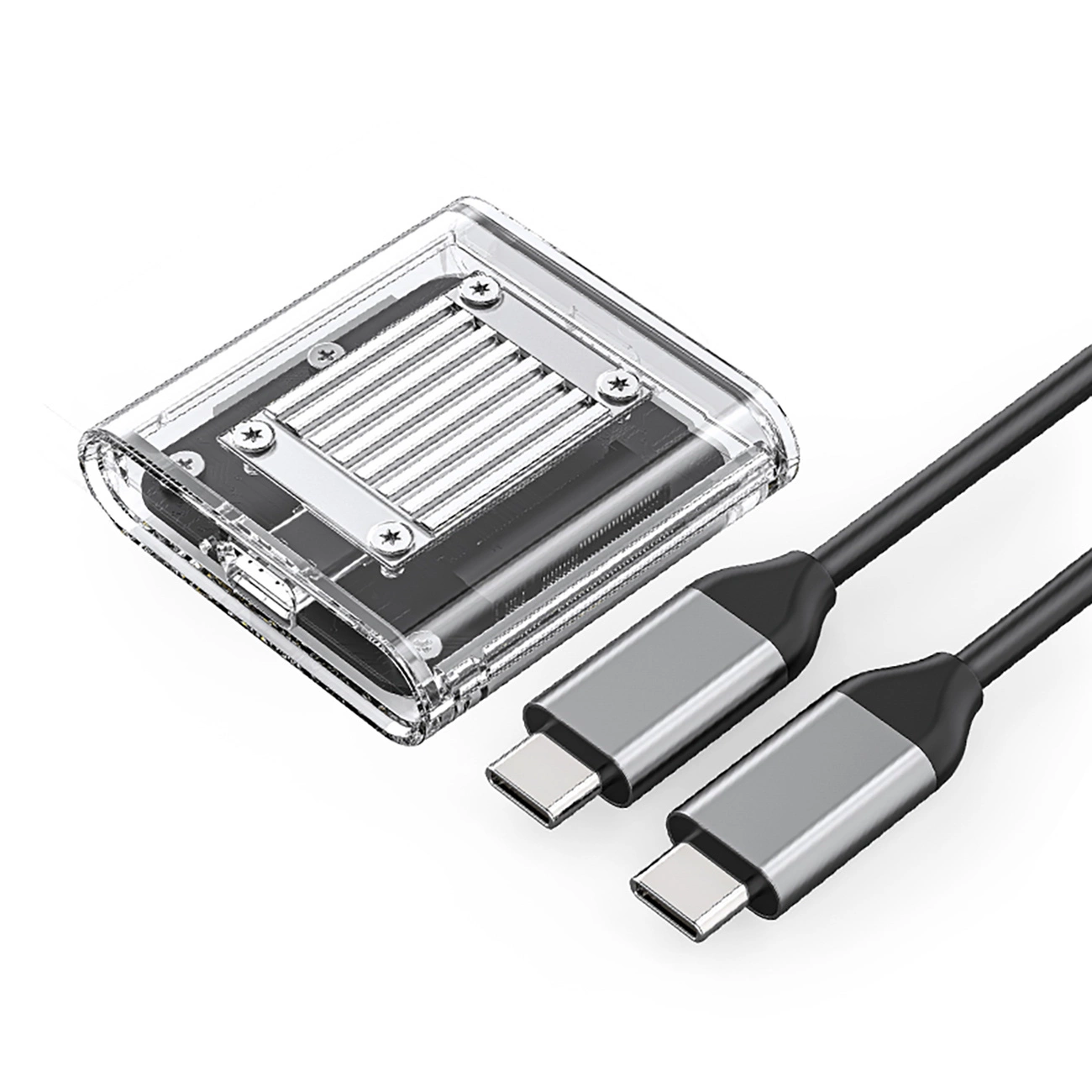 M.2 NVME USB-C 3.2 diska ligzda - caurspīdīga | disk bay transparent