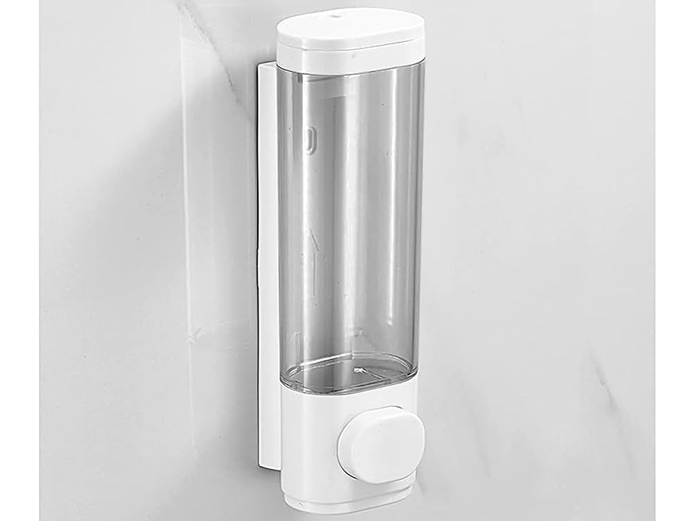 Sienas šķidrā ziepju dozators ar spiedpogu, 300 ml, balts (3)