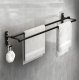 Dvieļu Turētājs Žāvētājs Pakaramais Vannas Istabai - 60cm, Melna krāsa | Towel Rack