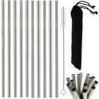 Metāla Dzērienu Kokteiļu Salmiņi Komplekts 10 gb., Sudrabs | A set of Reusable Metal Drinking Straws
