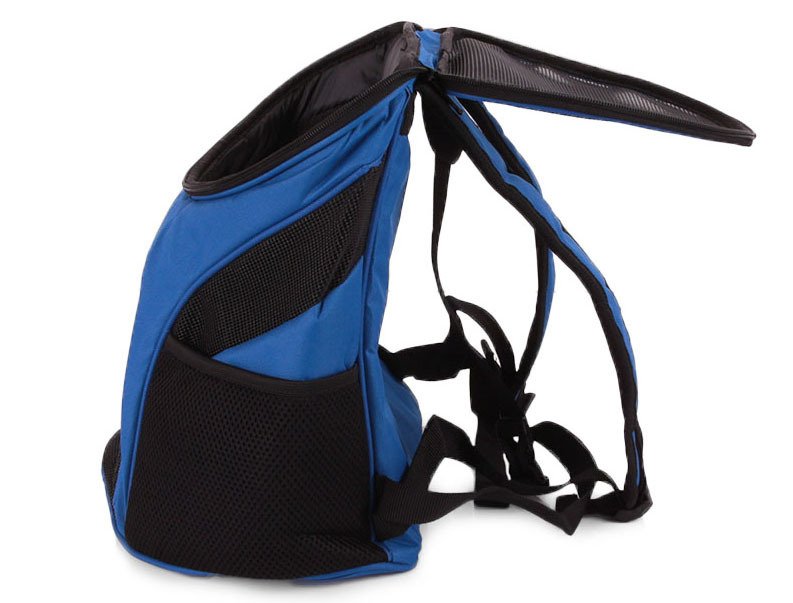 Kaķu suņu transportēšanas mugursoma / soma mājdzīvnieku pārvadāšanai, zila | Cat Dog Backpack Bag Pet Carrier (4)