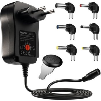 Izoxis 26106 universāls barošanas bloks 30W ar USB un 6 uzgaļiem