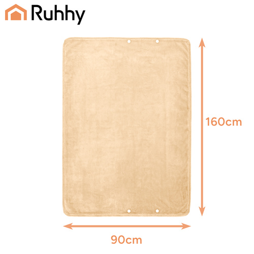 Ruhhy 26226 USB apsildāms pleds pleciem un mugurai, 160x90 cm, bēšs (0)