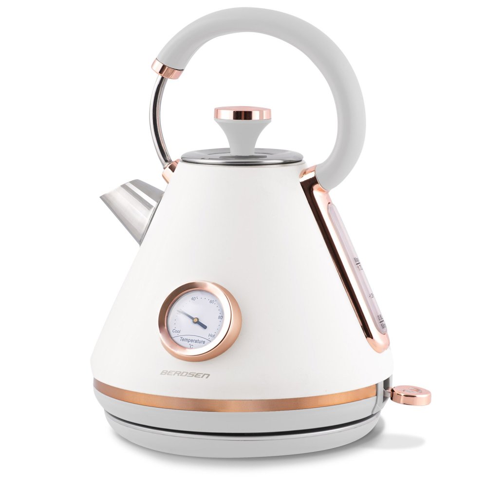 Berdsen BD-701 elektriskā tējkanna ar termometru, 1.7 L, balta (1)