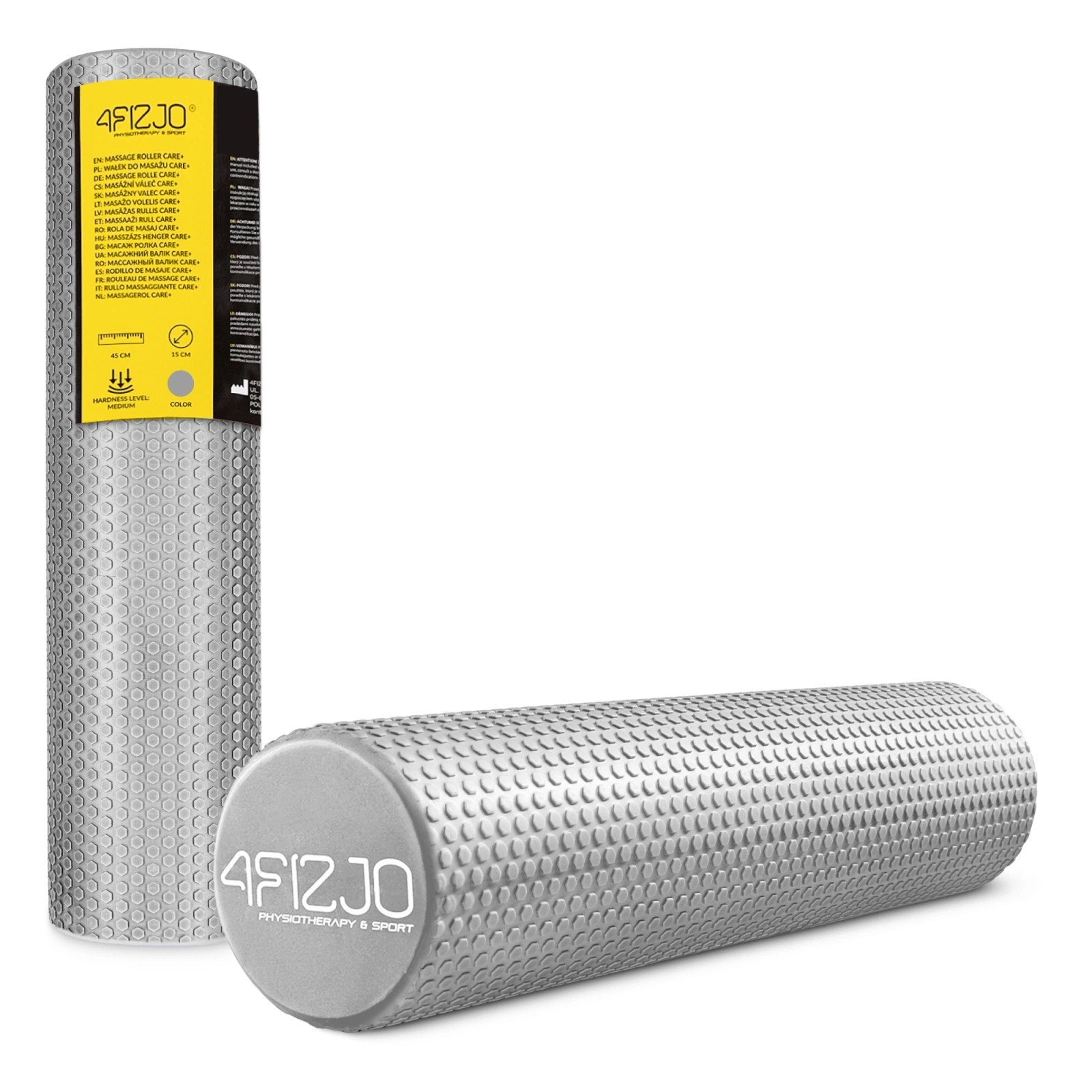 Masāžas veltnis ar izciļņiem CARE+ 60 cm, pelēks