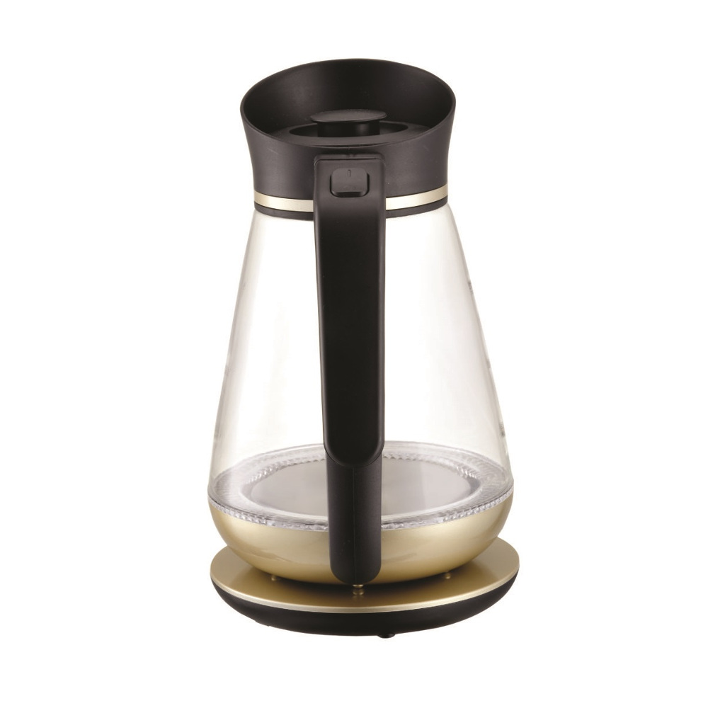 Elektriskā tējkanna Prime3 SEK51, 1,5 L, stikla, zelta (1)