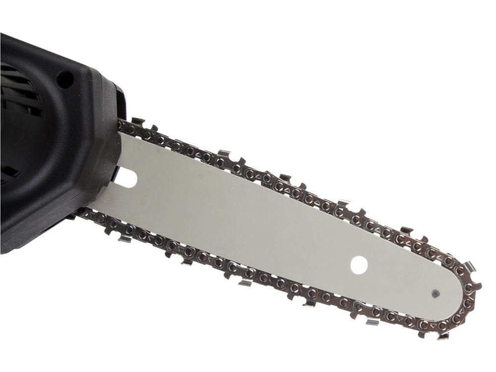 Kompakta akumulatora ķēdes mini zāģis 4 collas, melns (1)