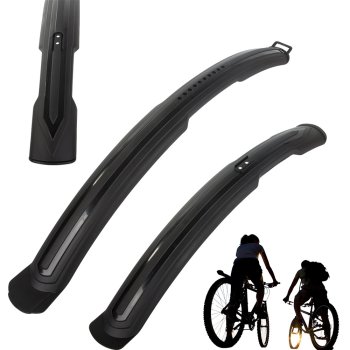 Universal bike mudguards set front and rear, 2 pcs, black