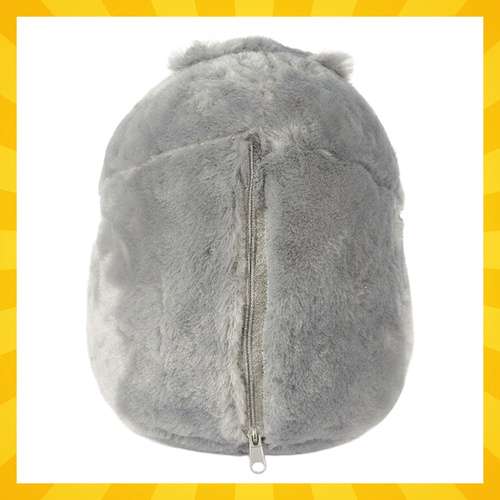 3-in-1 Hamster Plush Toy Pillow with Blanket Kruzzel 25638, grey (0)