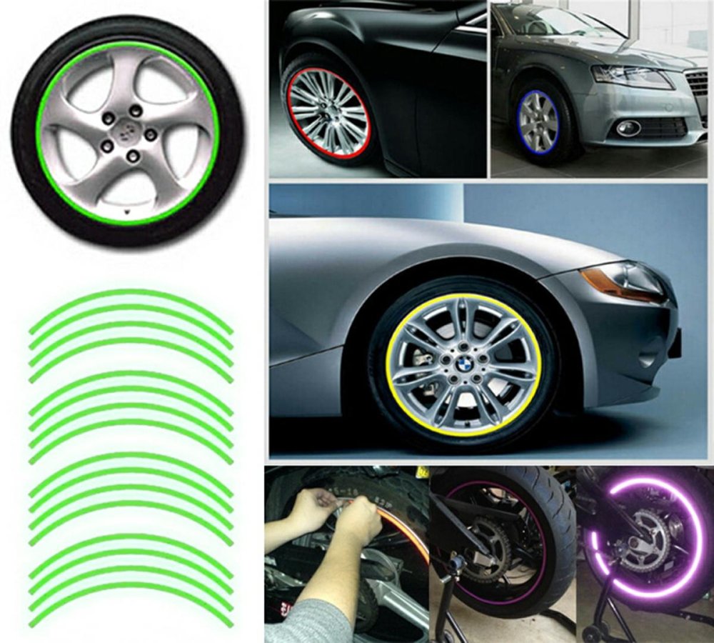 Reflective stickers for wheels green (1)