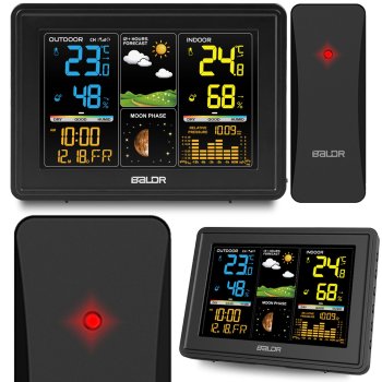 BALDR Digital Weather Station BD-907 Black – Accurate Home Display
