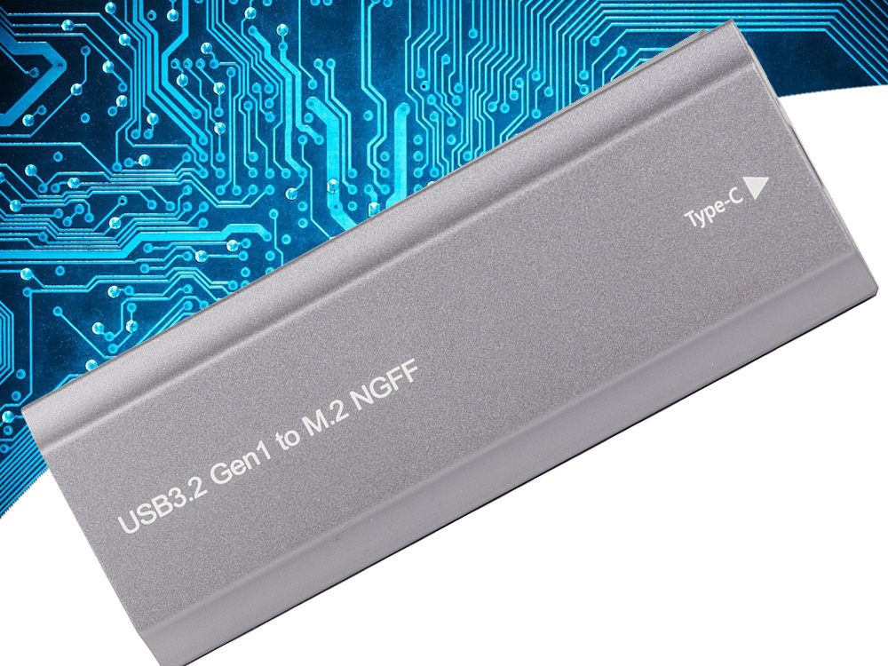 M.2 SATA NGFF SSD enclosure adapter, USB 3.1 & USB-C, 2230–2280 mm, silver (3)