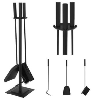 Fireplace Steel Accessories Tool Kit Shovel Brush Poker, 4 pcs