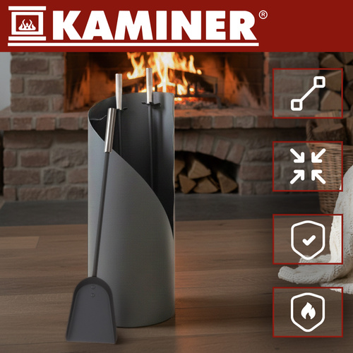 Kaminer 25970 4-Piece Fireplace Tool Set with Stand (2)